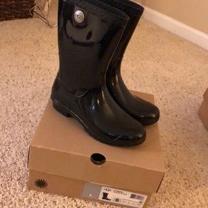 Black UGG rain boots